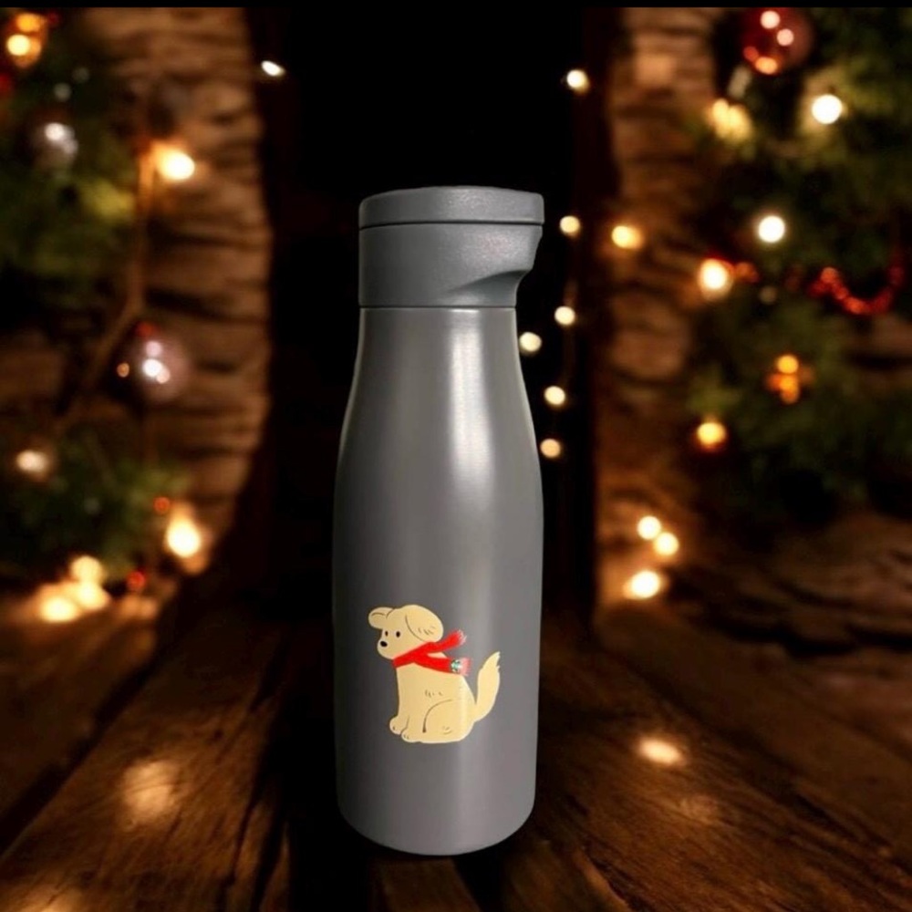 Starbucks 2025 Holiday Christmas Puppy Dog Stainless Tumbler in gray